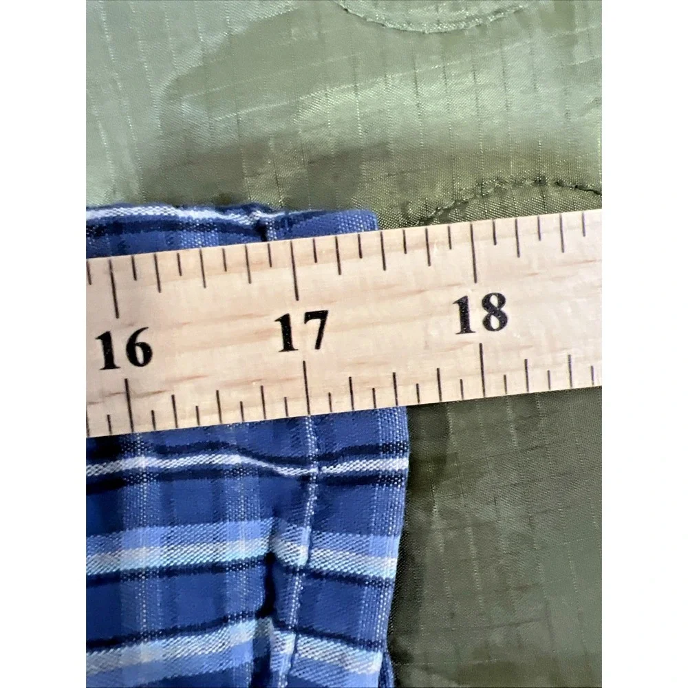 White Stag Plaid Skort Women's‎ 14 Blue Preppy Faux Wrap Skirt Built In Shorts